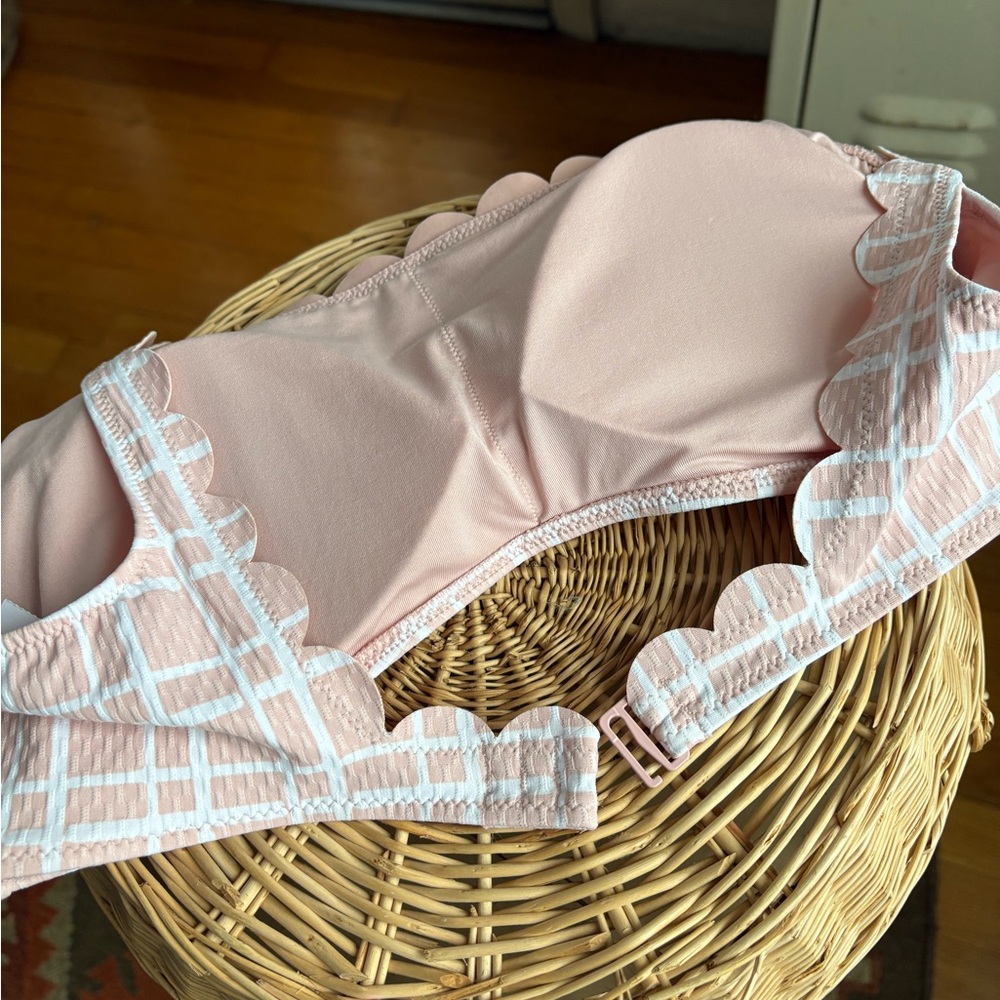 Aerie Plaid Scalloped Scoop Bikini Top - Picture 8 of 10